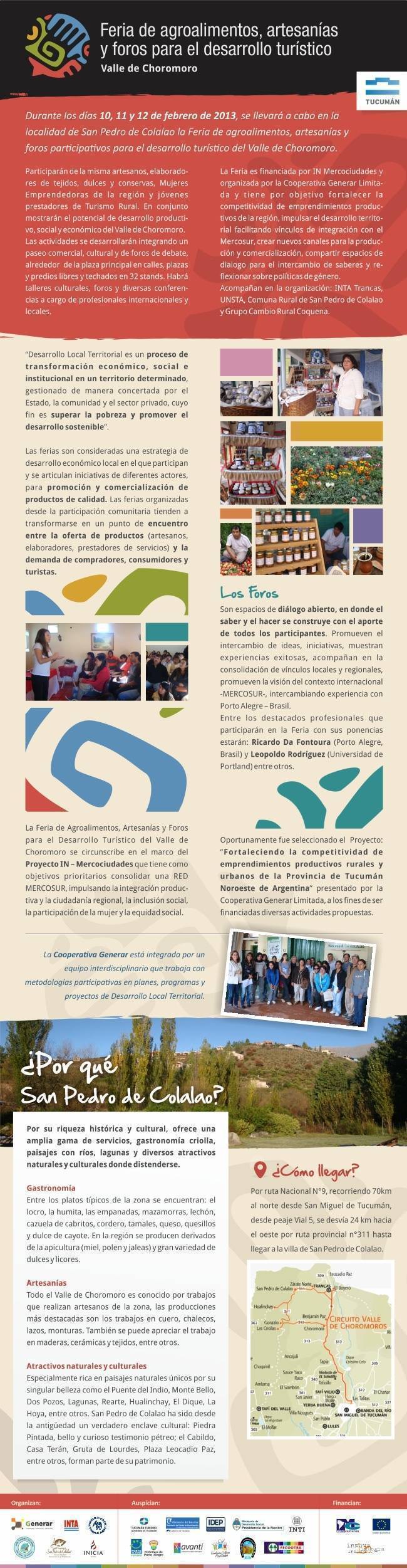 Feria de Agroalimentos, artesanías y foros para el desarrollo turístico. Valle de cohoromoro